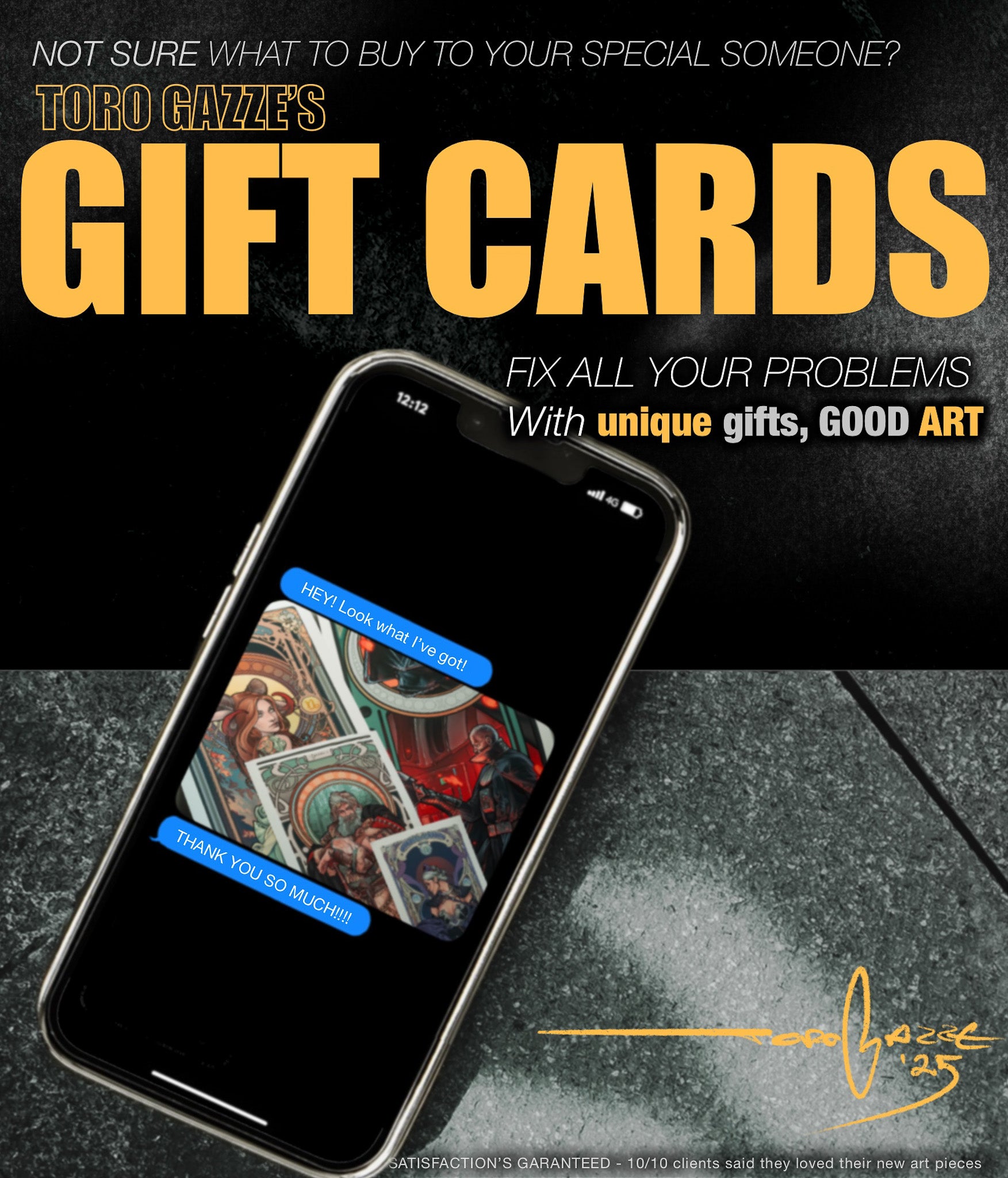 Gift Card: Toro Gazze's Fine Art or Tattoo Sessions