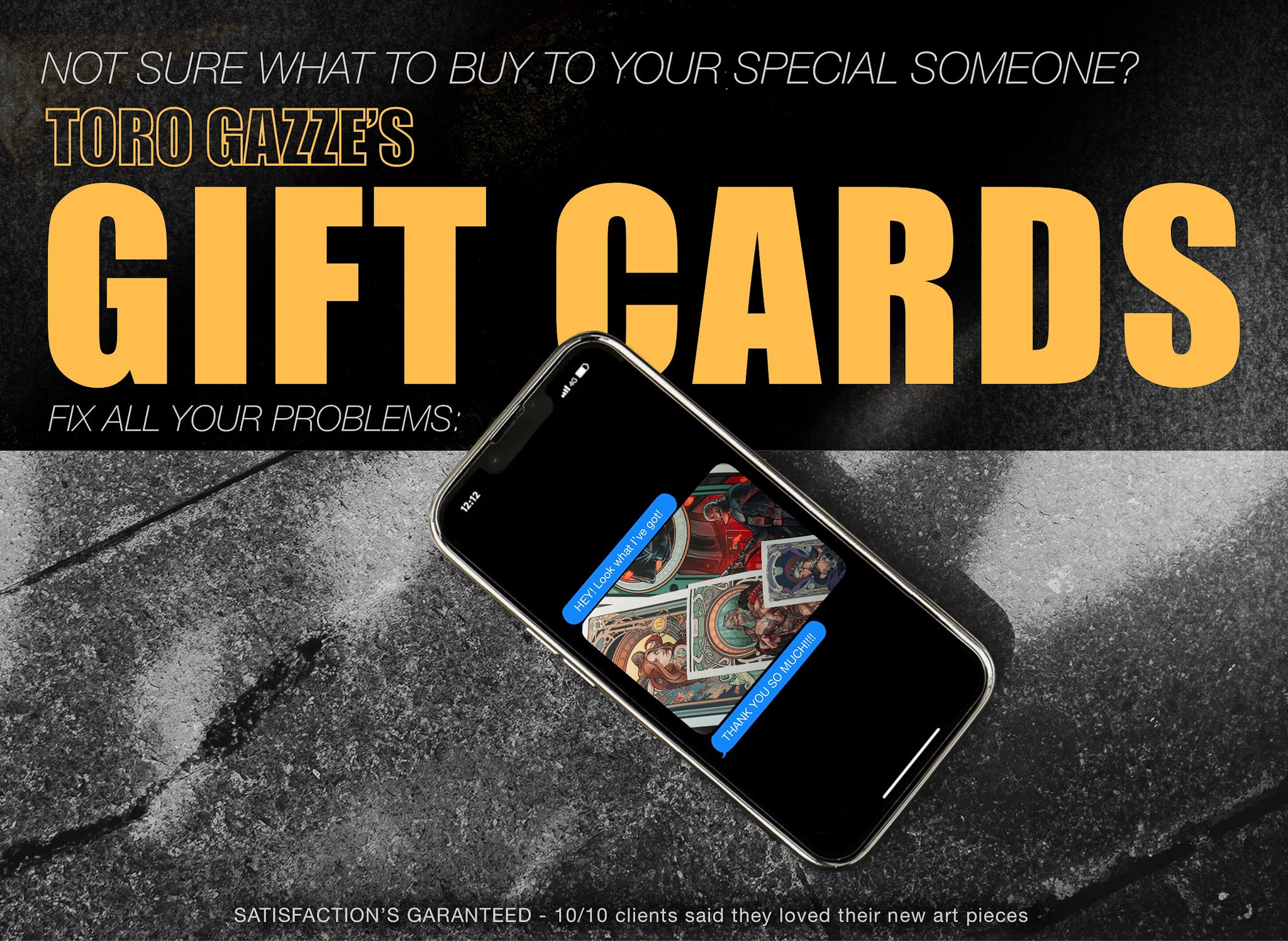 Gift Card: Toro Gazze's Fine Art or Tattoo Sessions